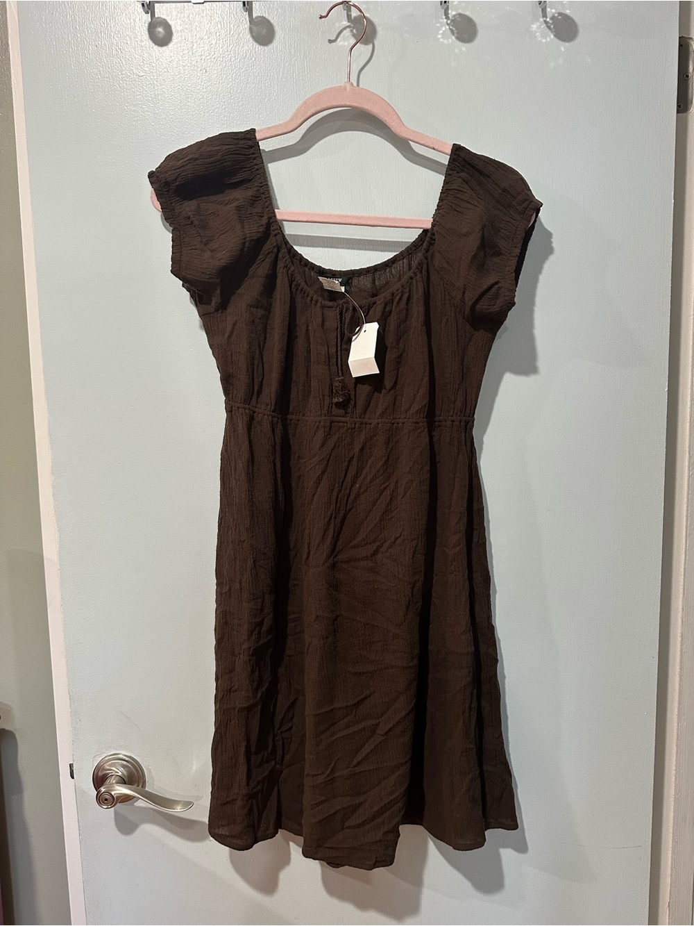 J. Crew Brown Short Sleeve Cotton Dress
